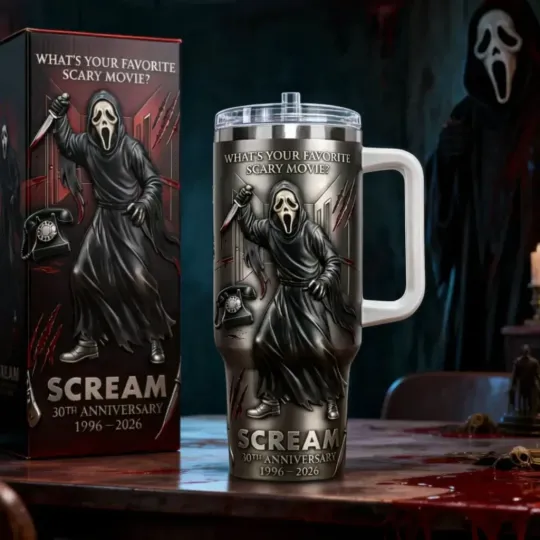 Discover Scream Ghostface 30th Anniversary Tumbler 40 oz with Handle