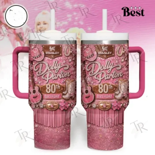Discover Dolly Parton 80th Birthday 2026 40oz Tumblerr  ( black handle )