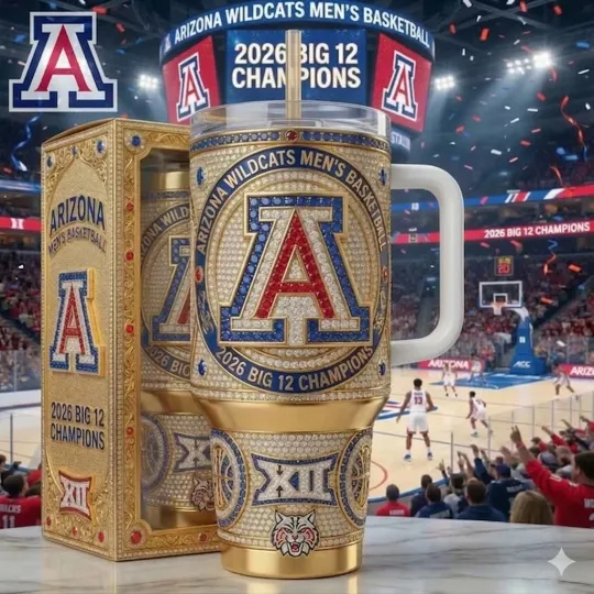 Discover Arizonas Teams Wildcats Men’s Basketball 2026 Big 12 Champions 40 Oz Tumbler
