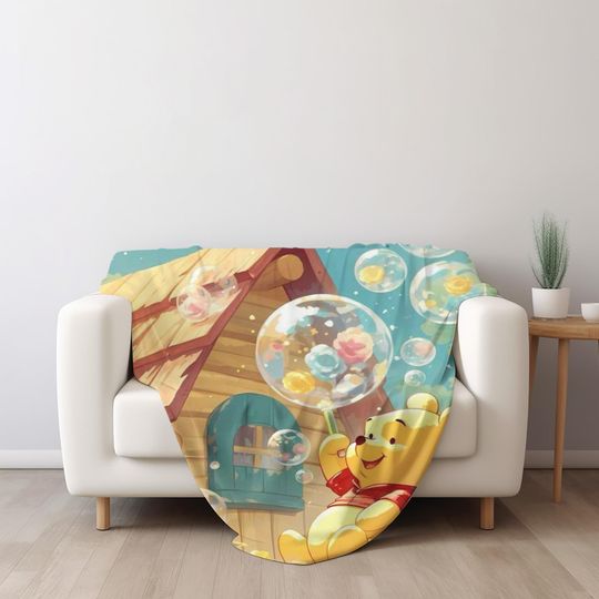 Discover Personalized Classic Honey Bear Blanket,Pooh Bear And Friend Blanket Name,Winnie Pooh Cartoon Blanket,Blanket Christmas Gift For Baby NFVL21