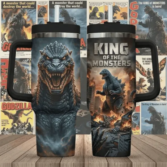 Discover God zilla King Of The Monsters Tumbler With Handle