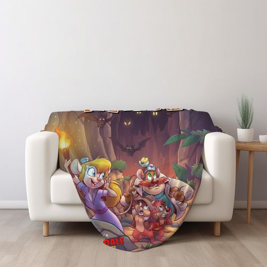 Discover Dale N Chip Fleece Blanket, Customized Chip Dale Blanket, Disneyland Cartoon Cute Blanket, Gift for Kid Birthday Christmas NGWX09