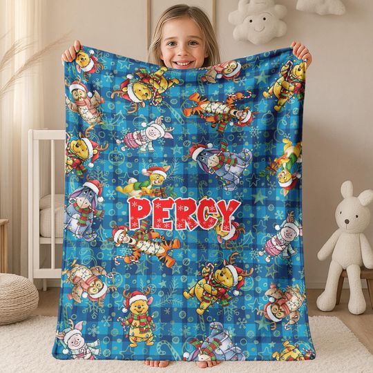 Discover Personalized Winnie the Pooh Christmas Blanket,Custom Pooh and Friends blanket,Christmas gift for her him Kids Adults Christmas Gifts G5PZ34