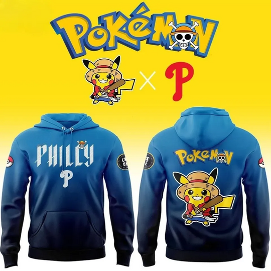 Discover Phillies x Piece x PKM 2026 Anime Night Hoodie 3D Hoodie