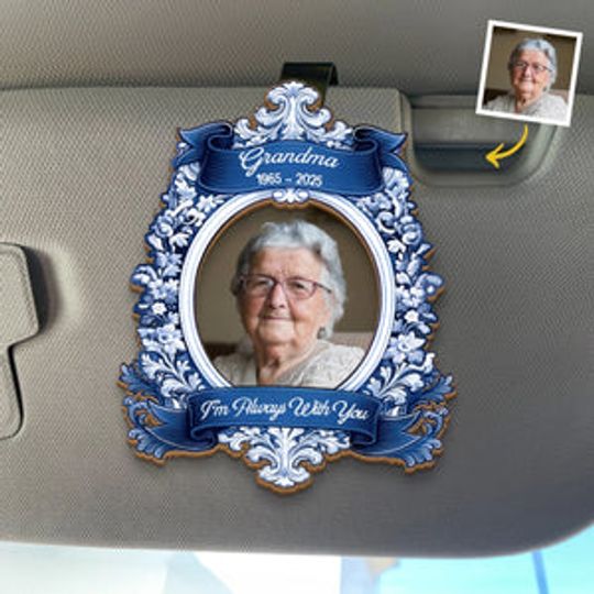 Custom Photo Car Visor Clip - Personalized Memorial Sympathy Gifts For Loss Of Mom, Dad -Your Love Is My Guiding Light, Always
