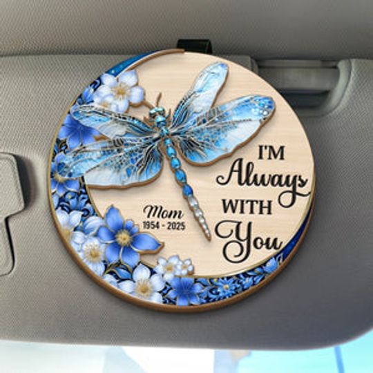 Custom Car Visor Clip - Personalized Memorial Sympathy Gifts For Loss Of Mom, Dad - I'm Always With You