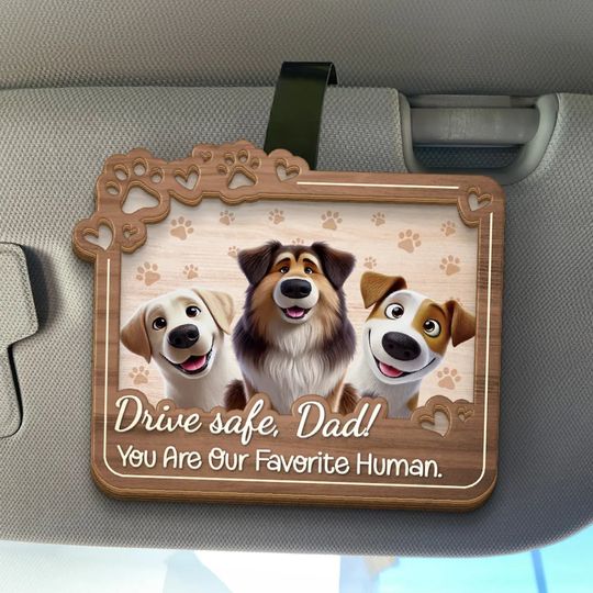A Reminder From Your Furry Best Friend - Dog & Cat Personalized Custom Car Visor Clip - Gift For Pet Owners, Pet Lovers