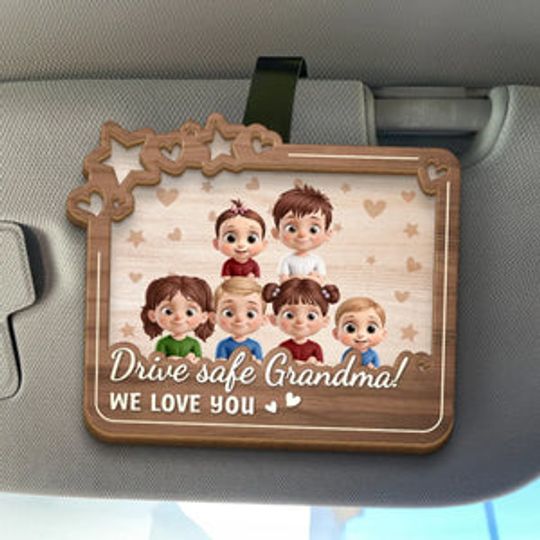 Discover Wherever You Go, Our Love Goes With You - Family Personalized Custom Car Visor Clip - Mother's Day, Gift For Mom, Grandma