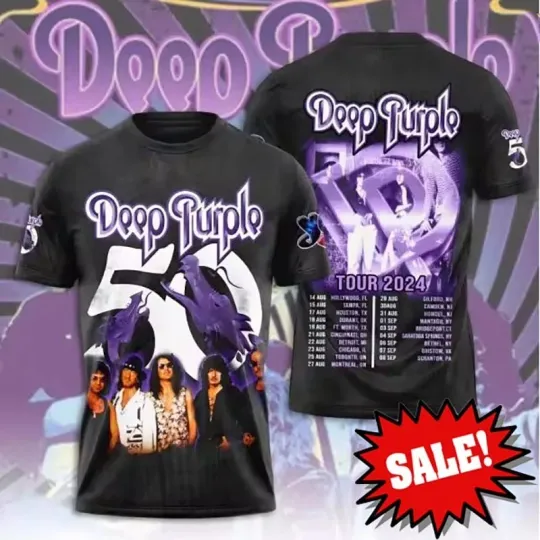 Deep Purple Band Tour 2024 3D T-Shirt