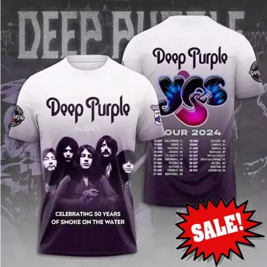 Discover Deep Purple 2024 Tour 3D T Shirt for All Sizes