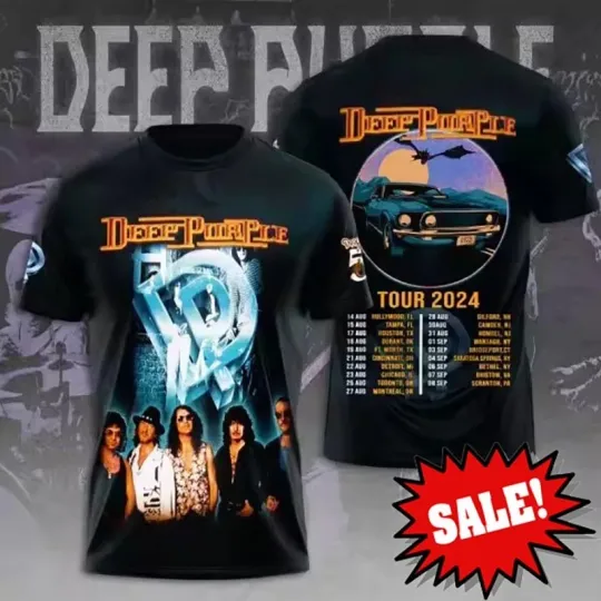 Discover Deep Purple Band Tour Dates 3D T Shirt All Sizes