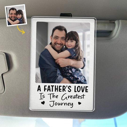 Discover Custom Photo My Hero Drives This Car - Family Personalized Custom Acrylic Car Visor Clip - Father's Day, Gift For Dad, Grandpa