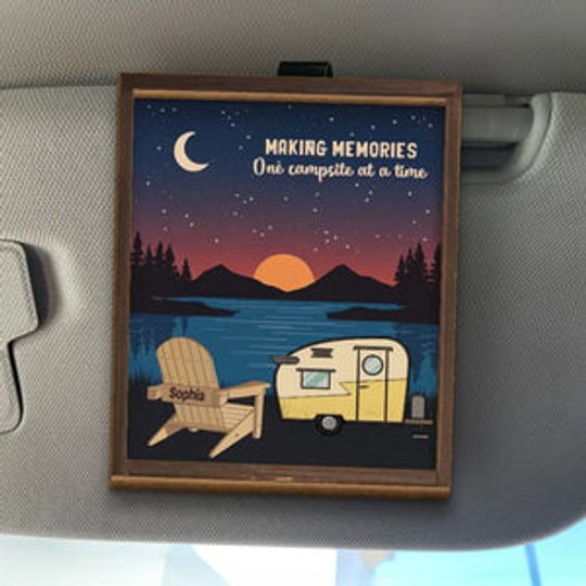 Adventure Awaits In Every Sunrise - Family Personalized Custom Car Visor Clip - Gift For Yourself, Best Friends, Siblings, Family Members