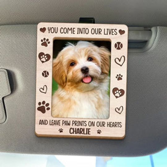 Discover Custom Photo Your Paw Prints Will Always Be In My Heart - Memorial Personalized Custom Car Visor Clip - Sympathy Gift For Pet Owners, Pet Lovers
