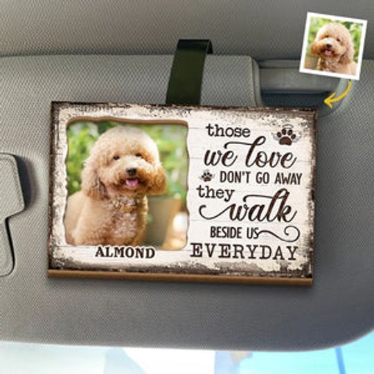 Custom Photo Silent Paws, Endless Love - Memorial Personalized Custom Car Visor Clip - Sympathy Gift For Pet Owners, Pet Lovers