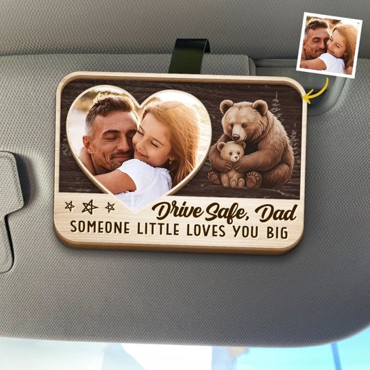 Discover Custom Photo Someone Little Loves You Big	- Family Personalized Custom Car Visor Clip - Father's Day, Gift For Dad, Grandpa