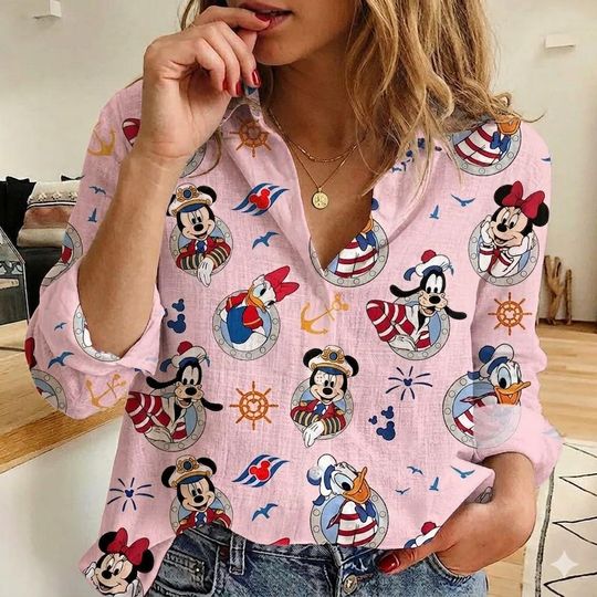 Disney Cruise Squad Blouse, Mickey Minnie Donald Daisy Pluto Goofy Shirt, Vintage Magic Ship Vacation Top, Cruise Line Destiny Women Gift