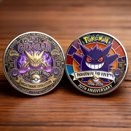 Discover Poket mons Gengar Ghost-Type Character Collectible Coin