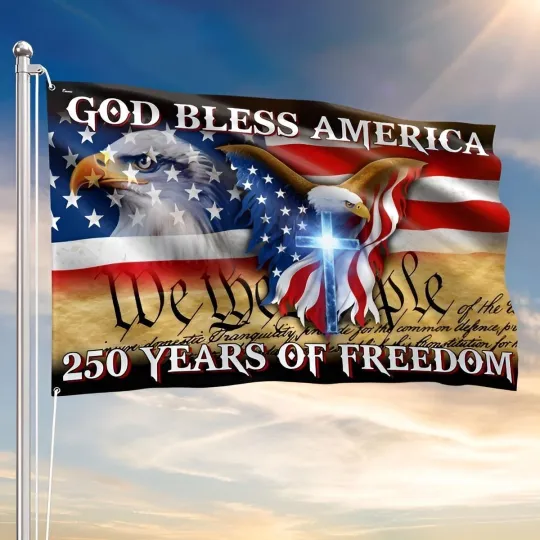 Discover 250 Years God Bless America Flag, 250th Anniversary USA Patriotic Flag