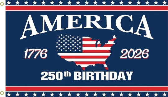 Discover America 250Th Anniversary Flag 3X5 USA Map Design 1776-2026 250 Years Birthday