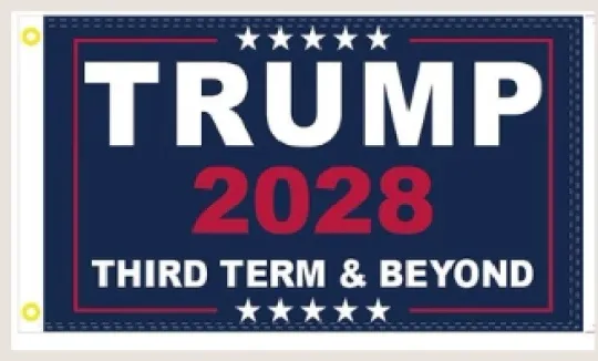 Discover 3X5 TRUMP 45 47 2028 THIRD TERM BLUE FLAG BANNER 100D GROMMETS