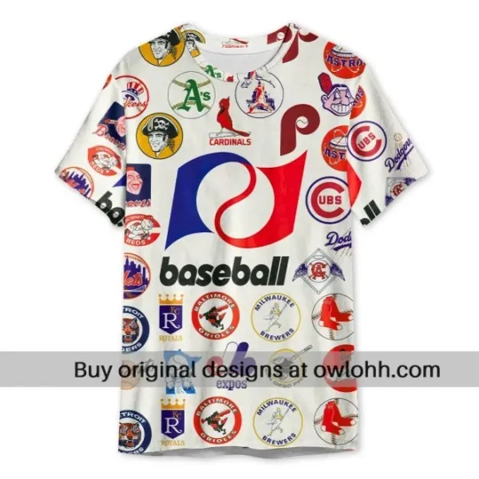 Discover Baseball League Retro 3D T-Shirt