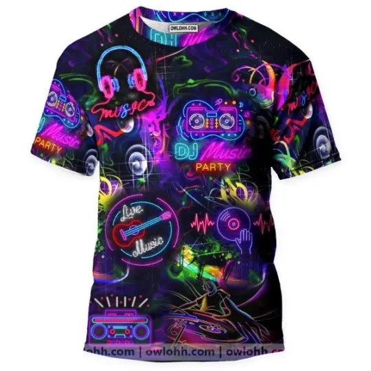 Discover Life Is Better With Dj Neon Music Party 3D T-Shirt