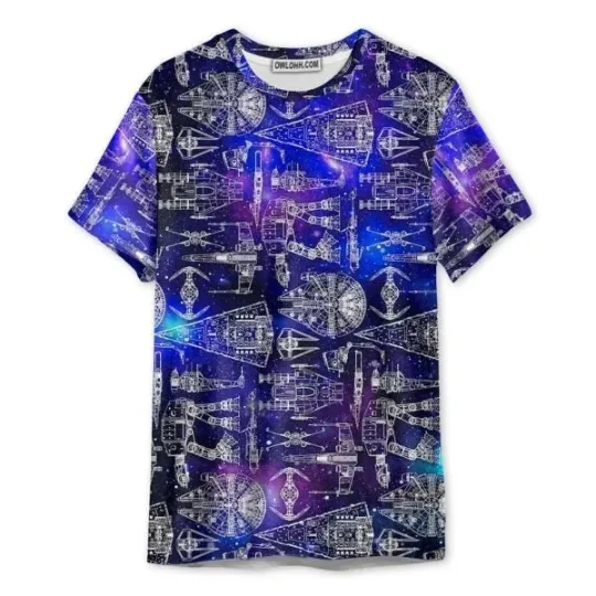 Discover SPACE SHIPS STAR WARS GALAXY 3D T-Shirt