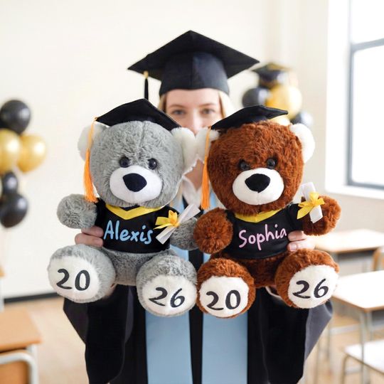 Discover Personalized Graduation Teddy Bear | Custom Name & Year Grad Bear | Class of 2026 Gift | Graduation Stuffed Animal