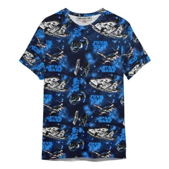 Discover Star Wars Pattern Blue 2 3D T-Shirt, Gift For Fans