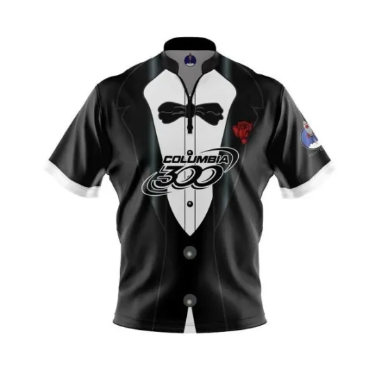 Discover Custom Name - Men's Columbia Suit and Tie Rocket Bowling Jersey - USA Size