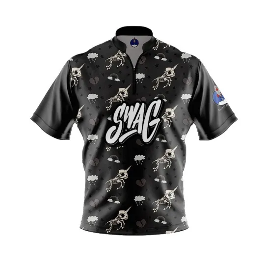 Men's  Swag Unicorn Skeleton Bowling Jersey - USA Size