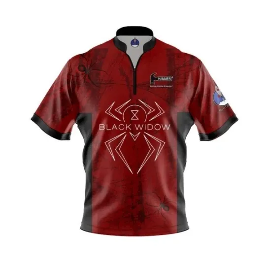 Discover Custom Name Hammer Black Widow Red Grunge Bowling Jersey - USA Size