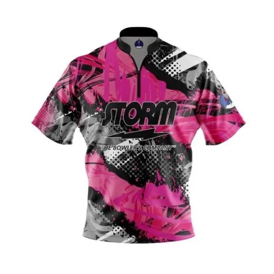 Discover Custom Name Storm Pink Sport Grunge Bowling Jersey - USA Size