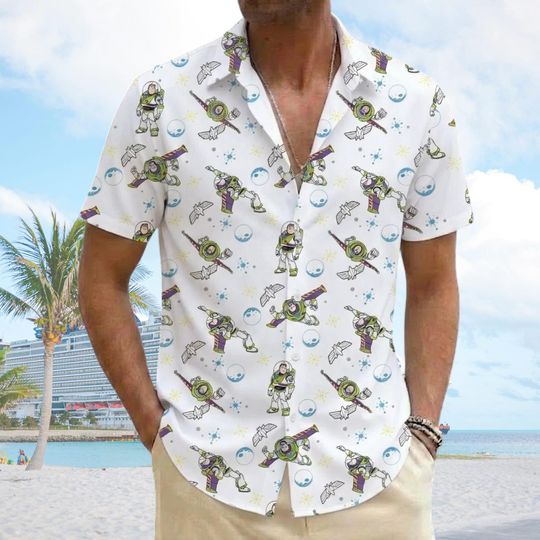 Buzz Lightyear To Infinity And Beyond Hawaiian Shirt, Toy Story Pixar Disney Button Shirt, Space Ranger Shirt, Disneyland Trip Men Shirt