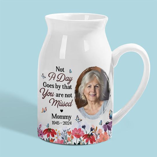 Discover Custom Photo Someone We Love Is In Heaven - Memorial Personalized Custom Home Decor Flower Vase - Sympathy Gift For Family Members