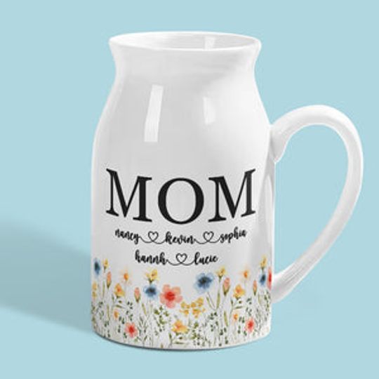 Discover Time Together As A Family Is A Gift - Family Personalized Custom Home Decor Flower Vase - Mother's Day, House Warming Gift For Mom, Grandma