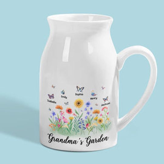 Discover We Start And End With The Family - Family Personalized Custom Home Decor Flower Vase - Mother's Day, House Warming Gift For Mom, Grandma