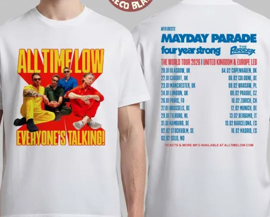 Discover All Time Low Everyone’s Talking The World Tour 2026 UK And EurT-Shirt