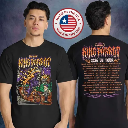 Discover King Parrot 2026 US Tour Dates Double Sided Unisex T-Shirt