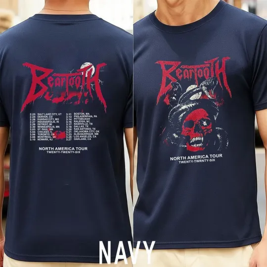 Beartooth Venomous Shadows Tour 2026 Double Sided New T-Shirt