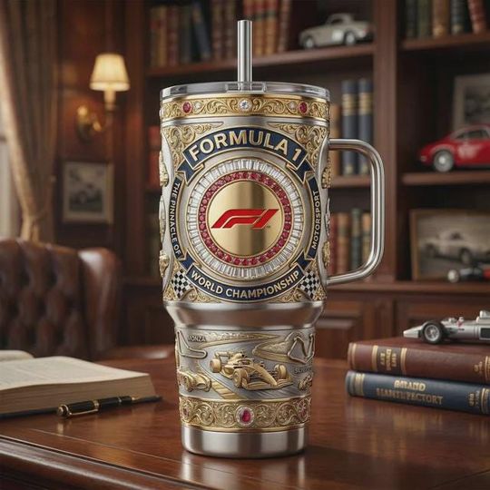 Discover Racing Motorsport Stainless Steel Tumbler with Handle, Speed Inspired Travel Mug, Luxury Car 40oz Coffee Cup Gift