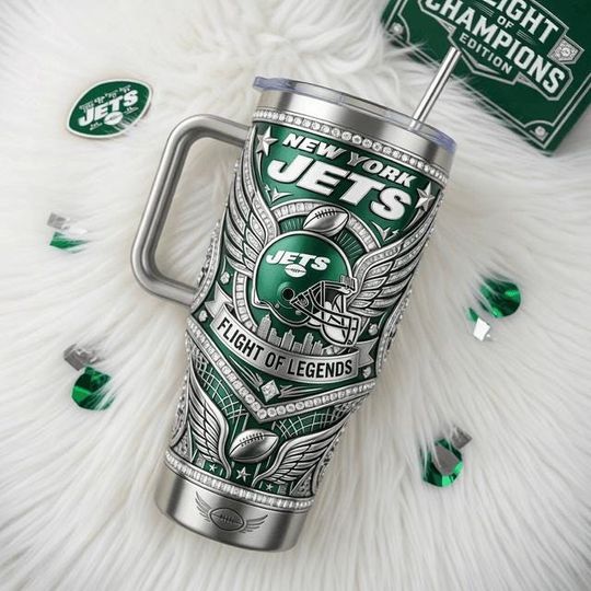 Discover Football Fan Stainless Steel Tumbler with Handle, Team Spirit Travel Mug, Game Day 40oz Coffee Cup Gift