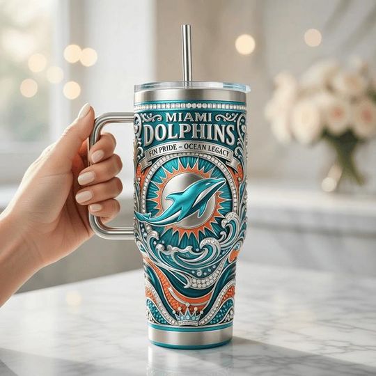 Discover Ocean Inspired Stainless Steel Tumbler with Handle, Coastal Wave Travel Mug, Sporty Aesthetic 40oz Coffee Cup Gift