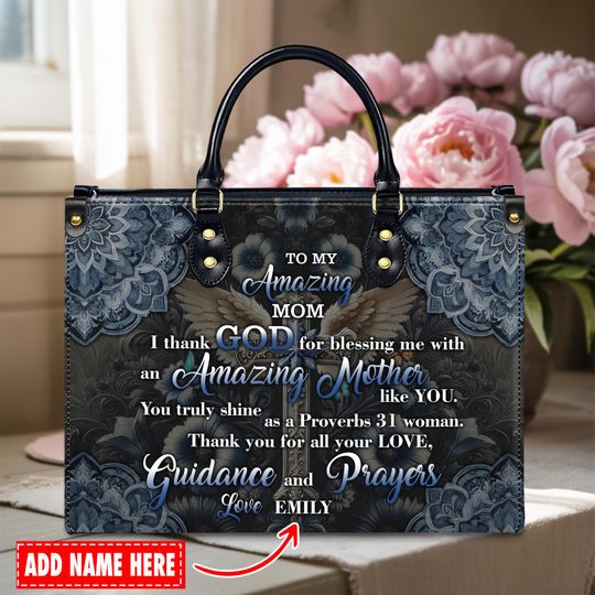 Discover Personalized Leather Handbag for Women, Custom Christian Leather Purse, Christian Gifts, Mother's Day Gift