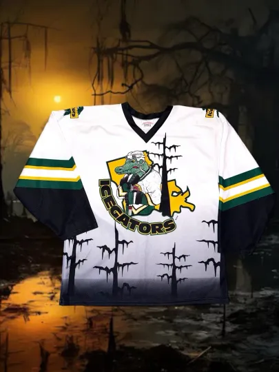 Discover 90s Louisiana Ice Gators Hockey Jersey Swamp Halloween