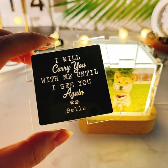 Personalized Photo Acrylic Cube Lamp with Custom Name Frame LED Night Light for Home Decor, Mother's Day