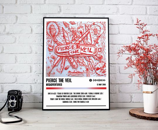 Discover Pierce The Veil Poster Print | Misadventures Album Poster | Music Poster | Album Cover Poster | Wall Decor | Music Gift
