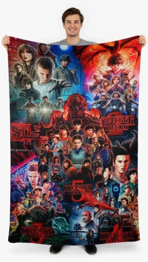 Discover Vintage 80s Supernatural Style Flannel Blanket Dark Poster Aesthetic Throw