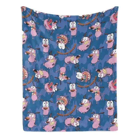Discover Creepy Cute Cartoon Dog Style Flannel Blanket Retro Horror Style Throw Bed